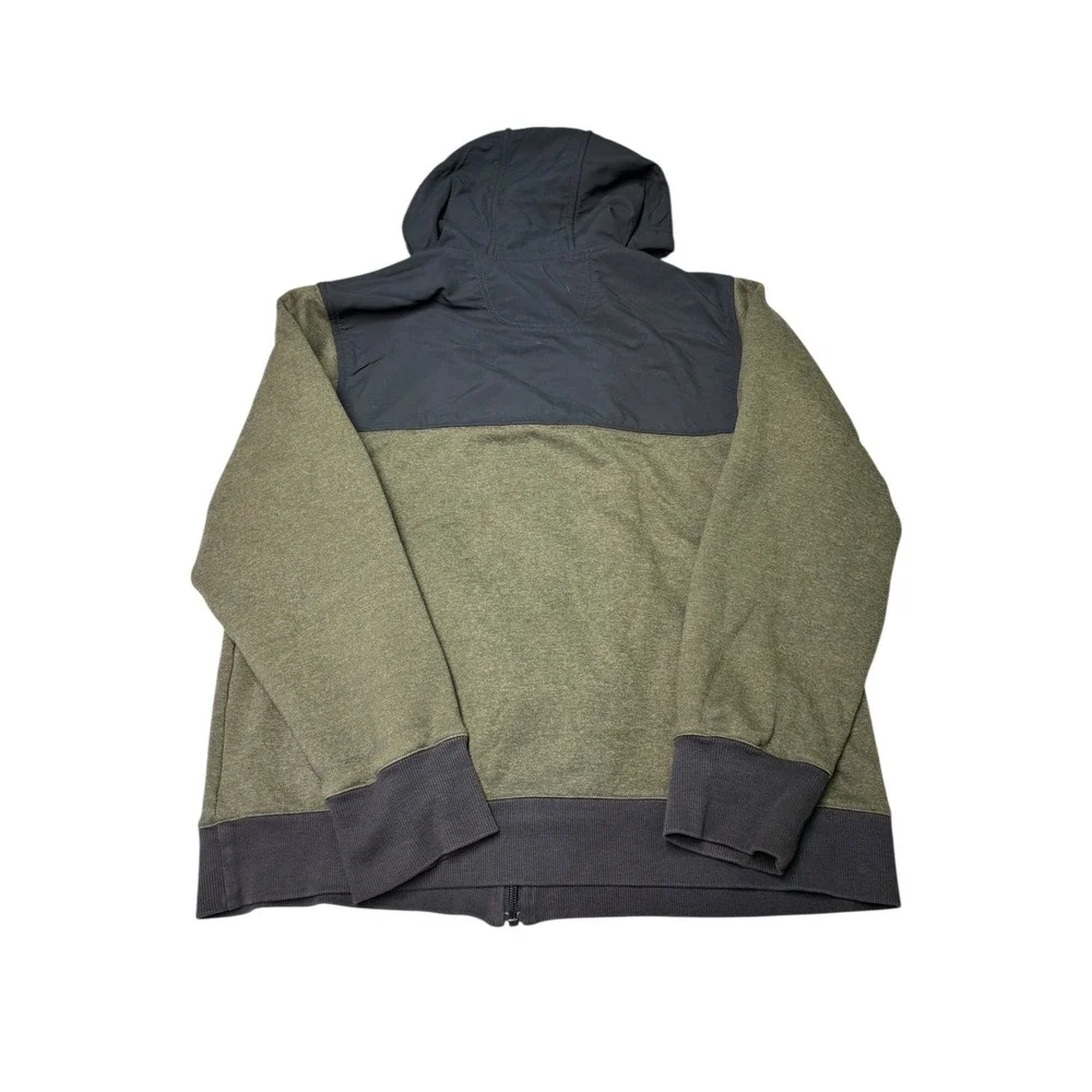 The North Face Mens M Grey‎ Khaki Sherpa Lined Full Zip Hoodie Jacket